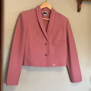 Herni Vintage 1960s Wool Pink Cropped Blazer Petite Small
